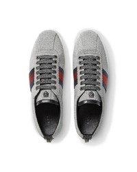 Gucci Glitter Web Sneakers With Studs
