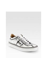 Jimmy Choo Portman Lace Up Sneakers Silver White Shoes