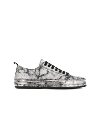 Ann Demeulemeester Low Top Cracked Sneakers