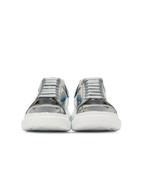 Alexander McQueen Silver And Blue Oversized Sneakers
