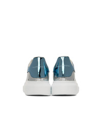 Alexander McQueen Silver And Blue Oversized Sneakers