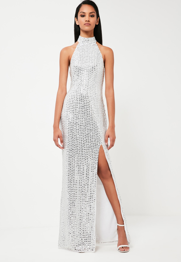 missguided silver dress