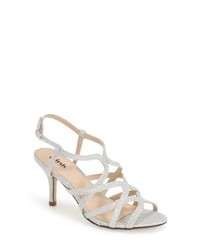 Silver Mesh Heeled Sandals