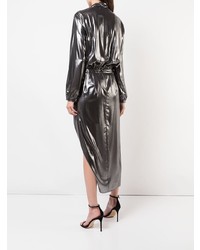 Michelle Mason Metallic Wrap Dress