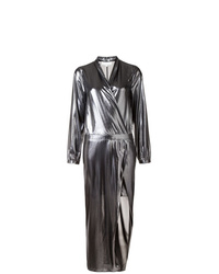 Michelle Mason Metallic Wrap Dress