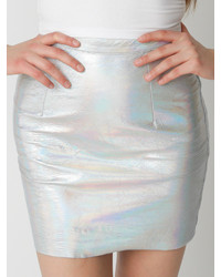 American Apparel Hologram Leather Mini Skirt