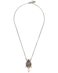 Alexander McQueen Beatle Labradorite Stone Necklace