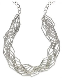 Alfani Silver Tone Woven Link Long Necklace
