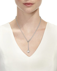 John Hardy Bamboo Y Drop Pearl Necklace