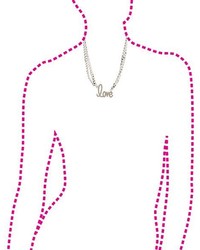 Charlotte Russe Rhinestone Love Double Chain Necklace