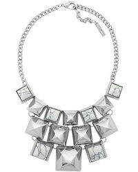 Vince Camuto Clearview Pyramid Statet Bib Necklace