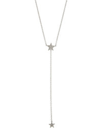 Rebecca Minkoff Crystal Star Y Drop Necklace Silver