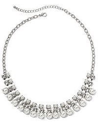 jcpenney Decree Simulated Pearl Rhinestone Statet Necklace