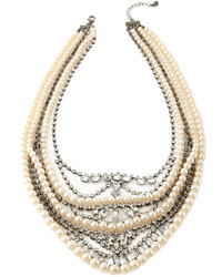 Forever 21 Faux Pearl Rhinestone Necklace