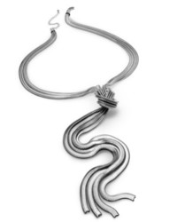 INC International Concepts Silver Tone Multi Chain Knot Y Necklace