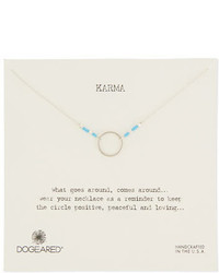 Dogeared Karma Sterling Silver Bead Necklace Turquoise