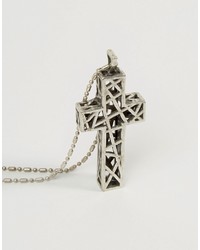 Low Luv x Erin Wasson Low Luv Silver Plated Caged Cross Necklace