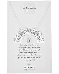Dogeared Lucky Wish Wishbone And Labradorite Bezel Cluster Necklace Necklace