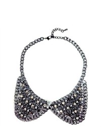 Lux Accessories Rhinestone Peter Pan Collar Necklace
