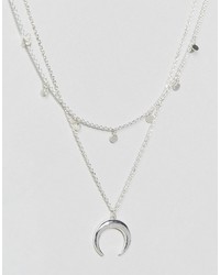 Orelia Mini Coin Horn Layered Necklace