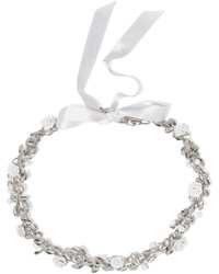 Givenchy Necklace In Palladium Tone And White Enamel Silver