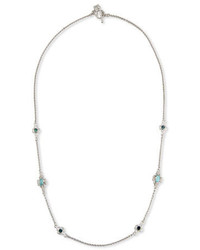 Armenta New World Turquoise Quartz Doublet Station Necklace With Diamonds