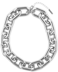 Nine West Silver Tone Linked Chain Necklace