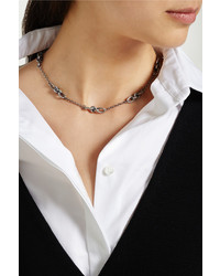 Bottega Veneta Oxidized Sterling Silver Necklace One Size