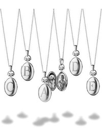 Monica Rich Kosann Petite Sterling Silver Initial C Locket Necklace