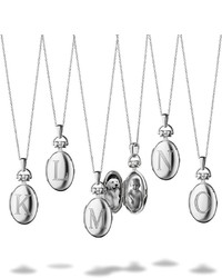 Monica Rich Kosann Petite Sterling Silver Initial G Locket Necklace