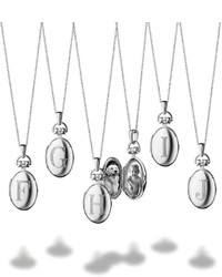 Monica Rich Kosann Petite Sterling Silver Initial R Locket Necklace