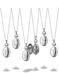 Monica Rich Kosann Petite Sterling Silver Initial R Locket Necklace