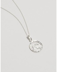 Reclaimed Vintage Sterling Silver Cancer Zodiac Necklace
