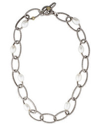Judith Ripka Sculpted Pearl Link Necklace