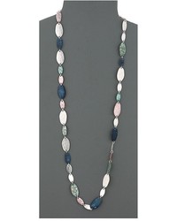 Robert Lee Morris Silver And Patina Long Station Necklace Necklace