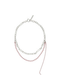 Justine Clenquet Silver And Pink Bianca Necklace