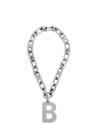 Balenciaga Silver B Necklace
