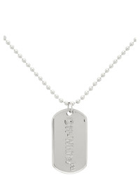 Off-White Silver Dog Tag Necklace