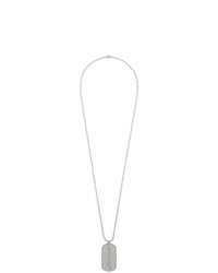 Off-White Silver Dog Tag Necklace