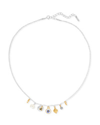 Chan Luu Silver Gold Plated Labradorite And Silverite Necklace