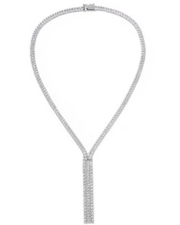 Kenneth Jay Lane Silver Tone Cubic Zirconia Necklace
