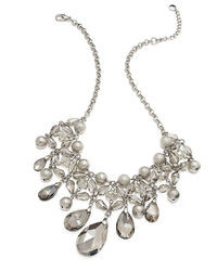 Alfani Silver Tone Glass Teardrop Statet Necklace