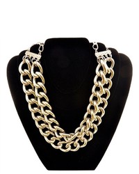 Soho Girl Double Chained Necklace Silver