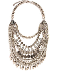 Spikes Camera Action Silver Rhinestone Statet Necklace