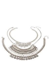Forever 21 Stackable Rhinestone Necklace Set
