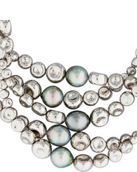 Tahitian Pearl Sterling Disc Necklace