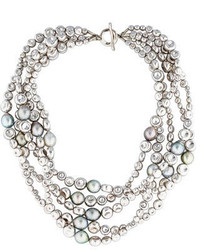 Tahitian Pearl Sterling Disc Necklace