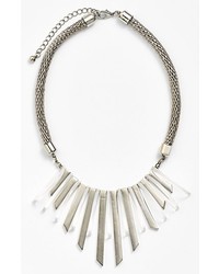 Tasha Bib Necklace Silver Clear
