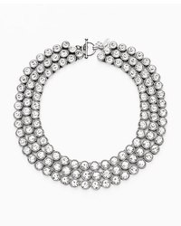 Ann Taylor Triple Row Crystal Statet Necklace
