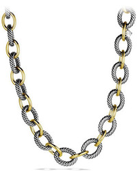 David Yurman Xl Sterling Silver 18k Gold Link Necklace 185